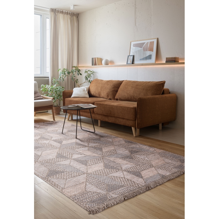 Udendørs tæppe ORIA 70x140 cm grå/beige