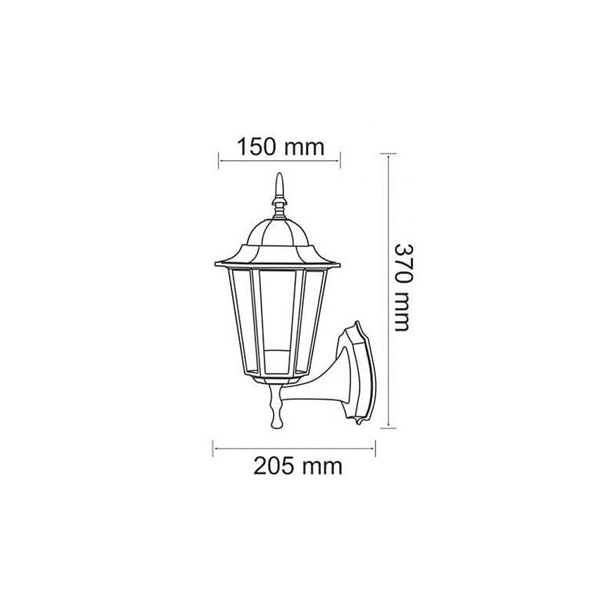 Udendørs væglampe 1xE27/20W/230V IP43 patina