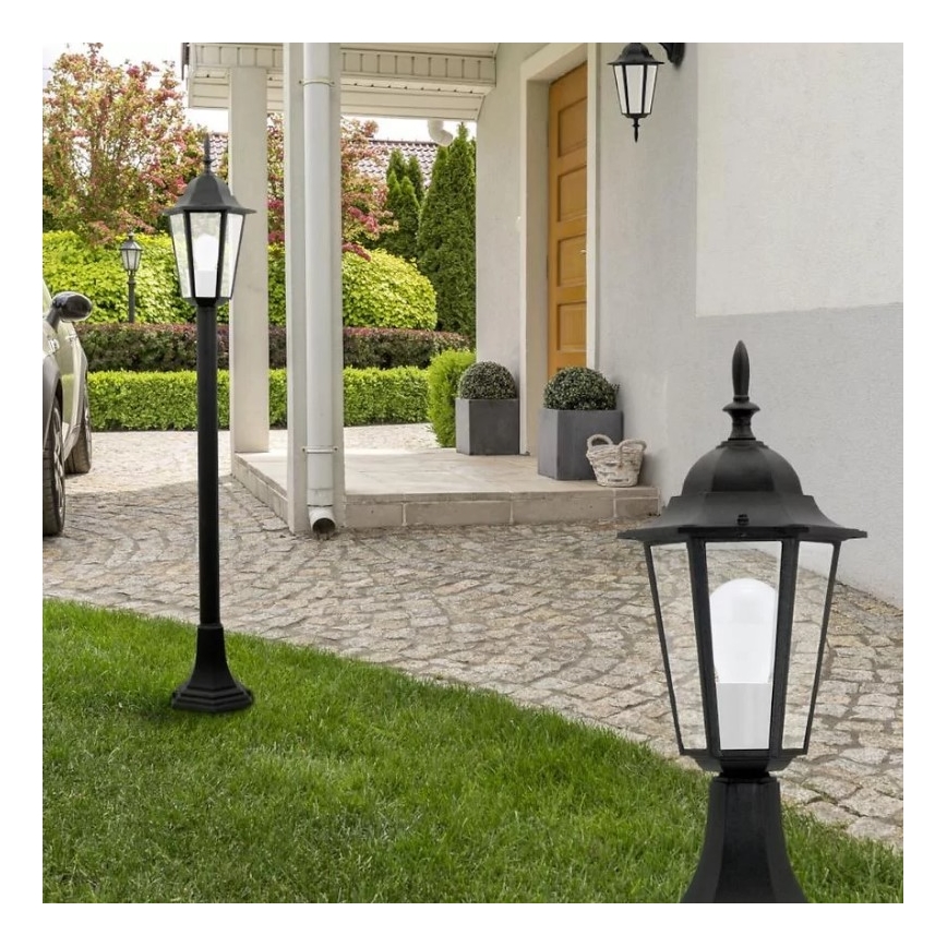 Udendørs væglampe 1xE27/20W/230V IP43 sort
