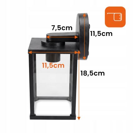 Udendørs væglampe 1xE27/25W/230V IP54 sort
