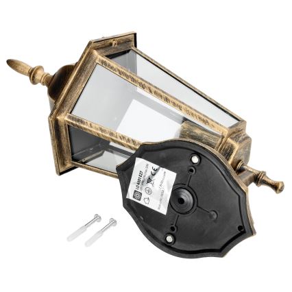 Udendørs væglampe 1xE27/60W/230V IP44 gylden