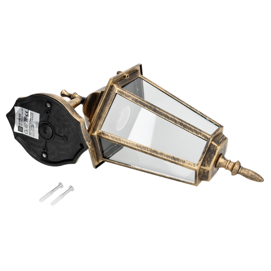Udendørs væglampe 1xE27/60W/230V IP44 gylden