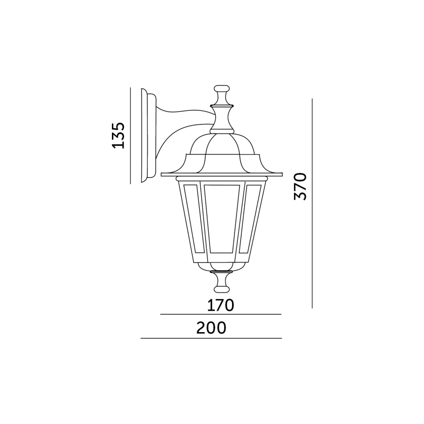 Udendørs væglampe 1xE27/60W/230V IP44 gylden