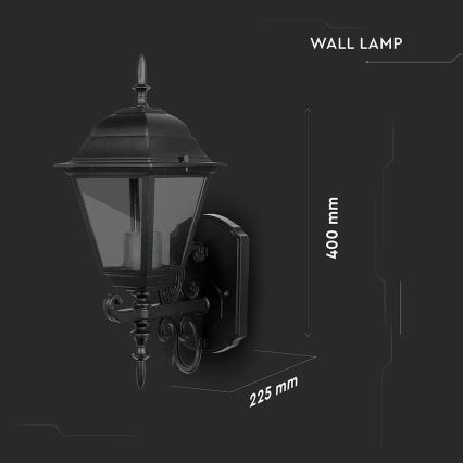 Udendørs væglampe 1xE27/60W/230V IP44