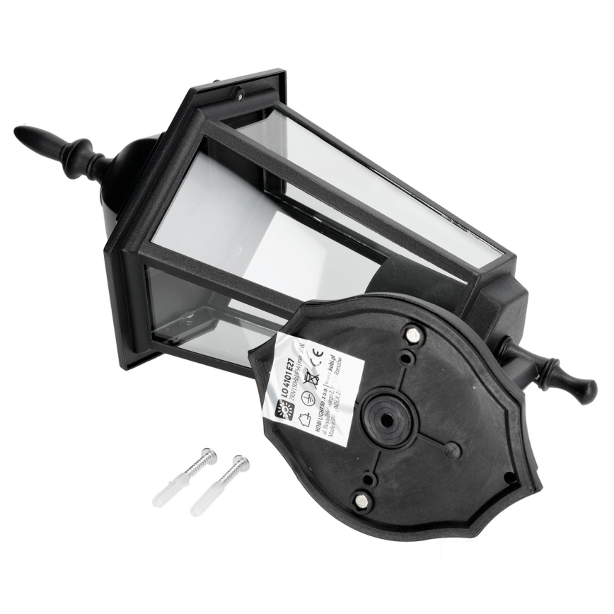 Udendørs væglampe 1xE27/60W/230V IP44 sort