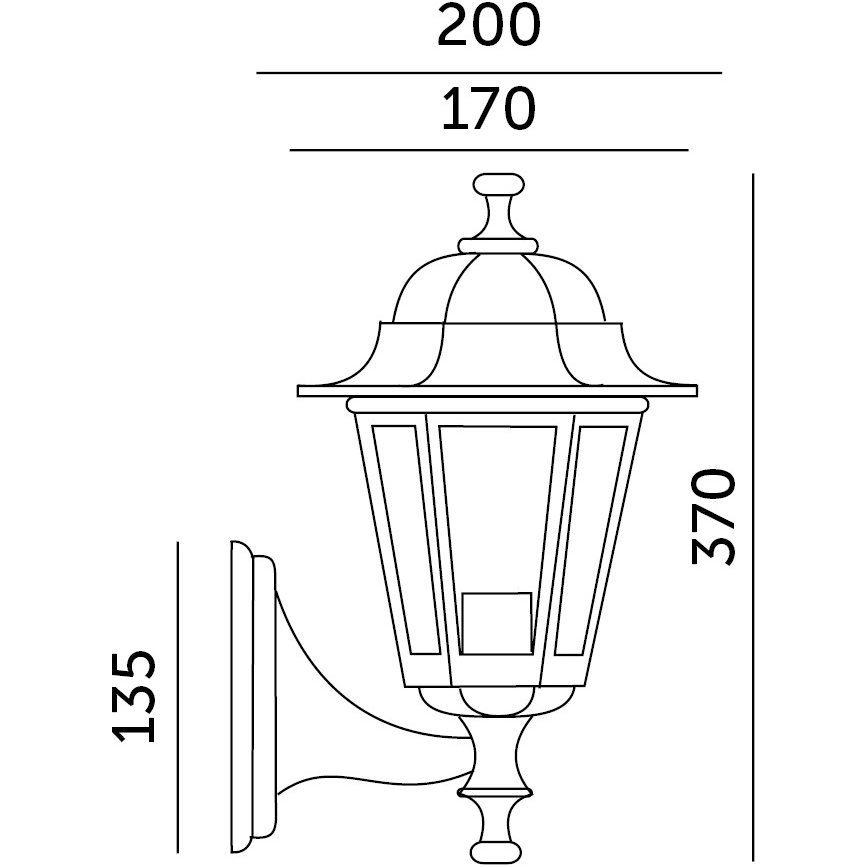 Udendørs væglampe 1xE27/60W/230V IP44 sort
