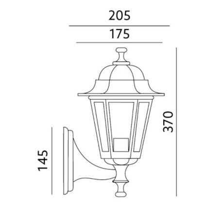 Udendørs væglampe 1xE27/60W/230V IP44 sort