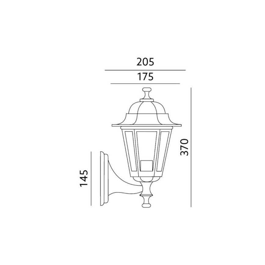 Udendørs væglampe 1xE27/60W/230V IP44 sort