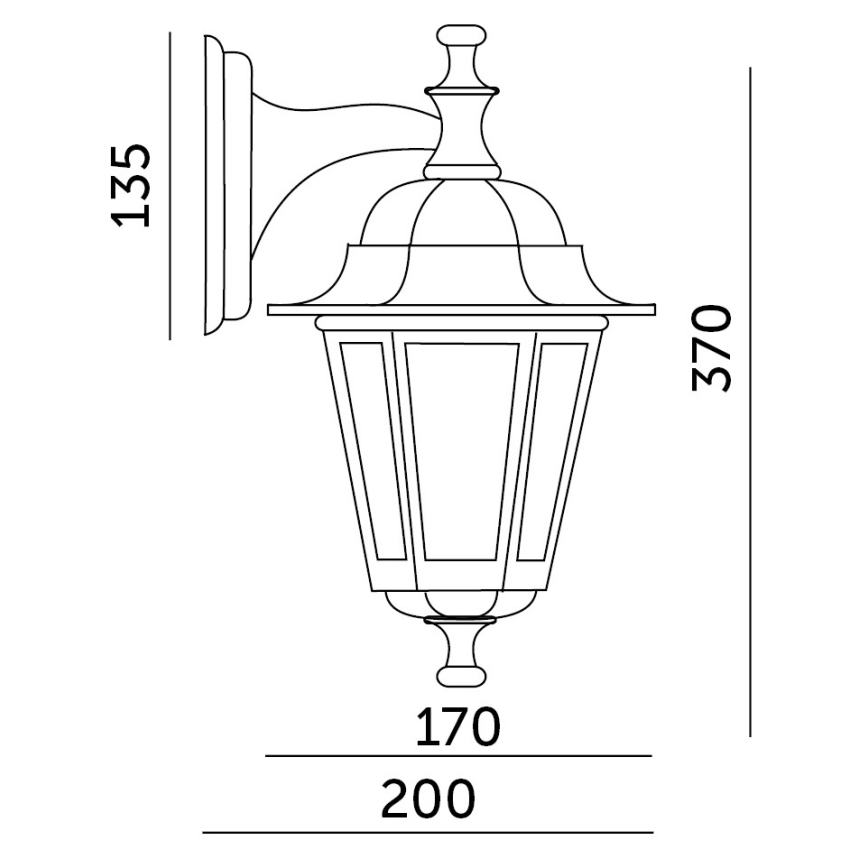 Udendørs væglampe 1xE27/60W/230V IP44 sort