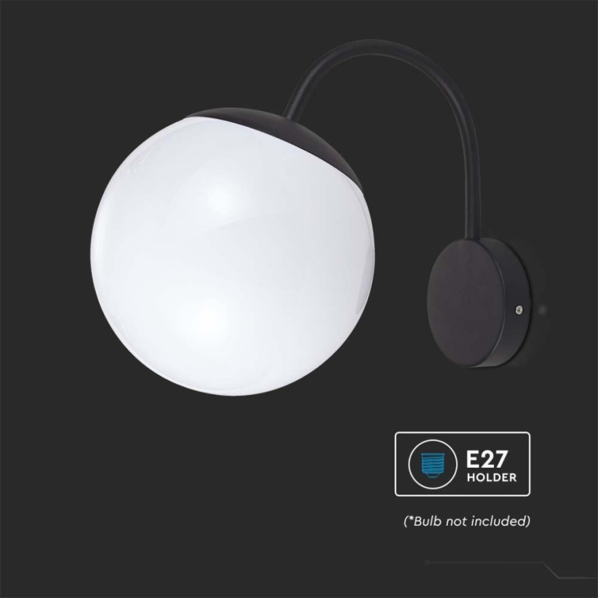 Udendørs væglampe 1xE27/60W/230V IP44 sort