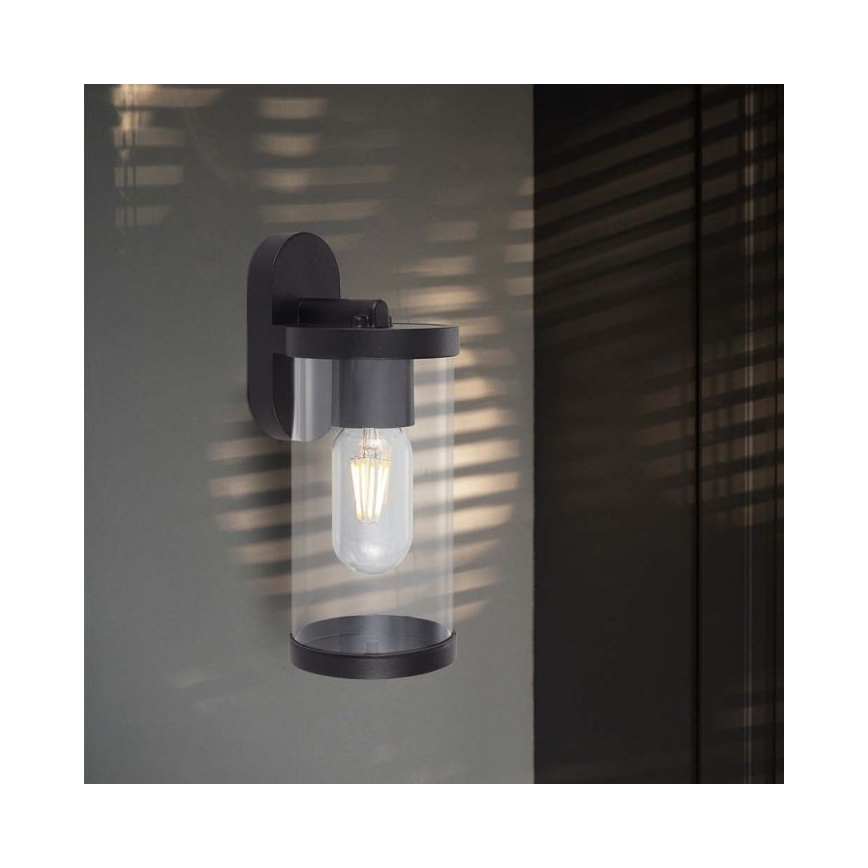 Udendørs væglampe 1xE27/60W/230V IP44 sort