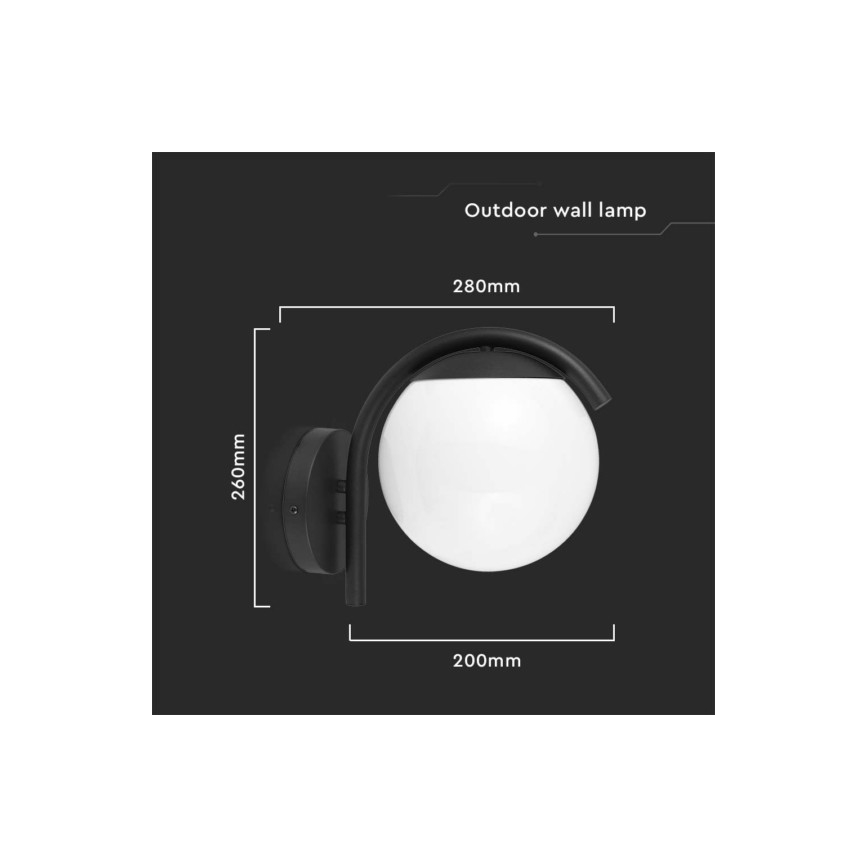 Udendørs væglampe 1xE27/60W/230V IP44 sort