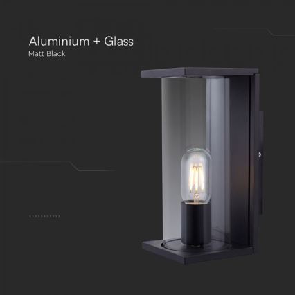 Udendørs væglampe 1xE27/60W/230V IP44 sort