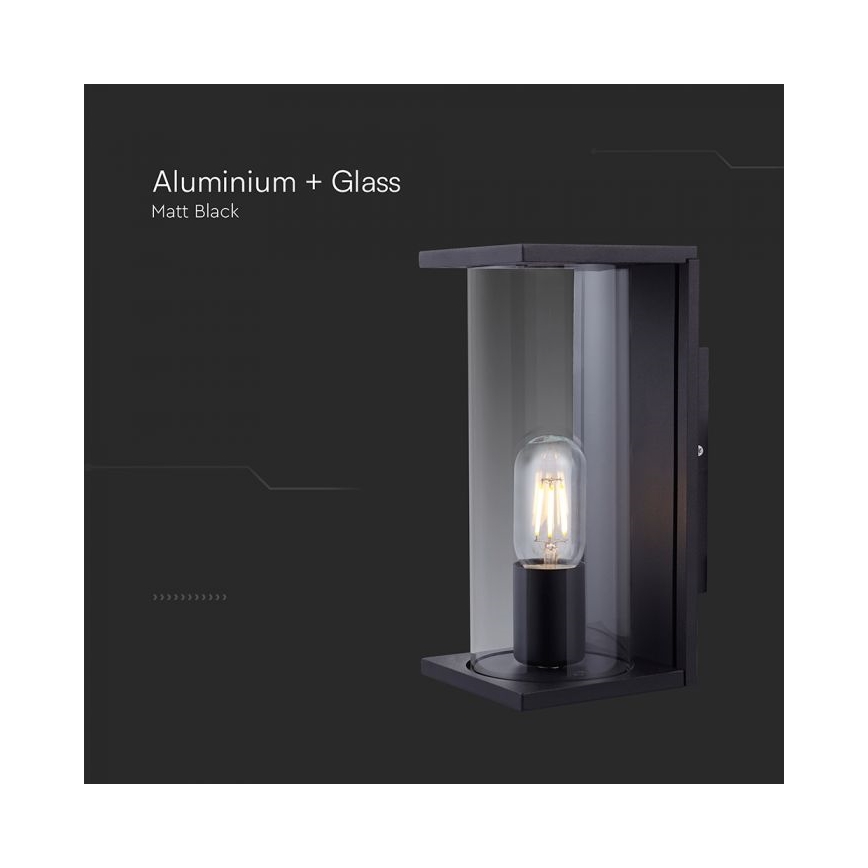 Udendørs væglampe 1xE27/60W/230V IP44 sort