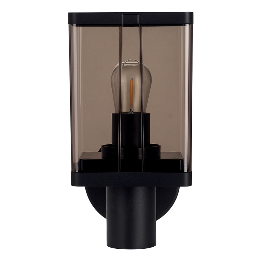 Udendørs væglampe 1xE27/60W/230V IP44 sort/røget brun