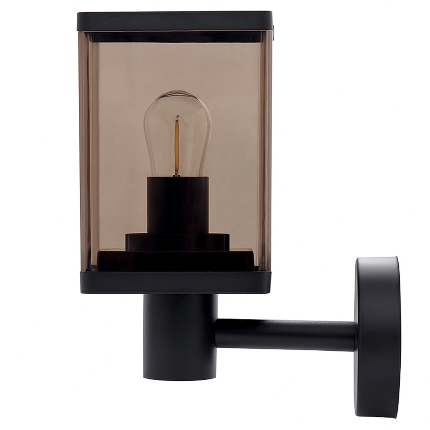 Udendørs væglampe 1xE27/60W/230V IP44 sort/røget brun