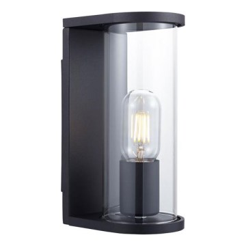 Udendørs væglampe 1xE27/60W/230V IP44 sort/røget glas
