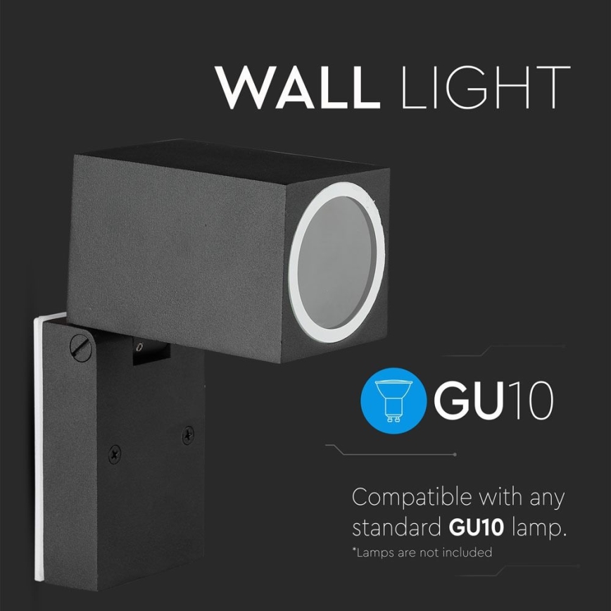 Udendørs væglampe 1xGU10/35W/230V IP44 sort