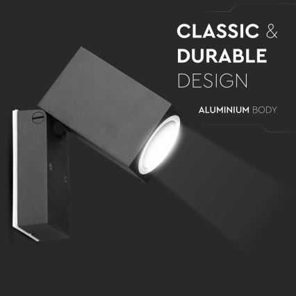 Udendørs væglampe 1xGU10/35W/230V IP44 sort