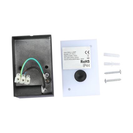Udendørs væglampe 1xGU10/35W/230V IP44 sort