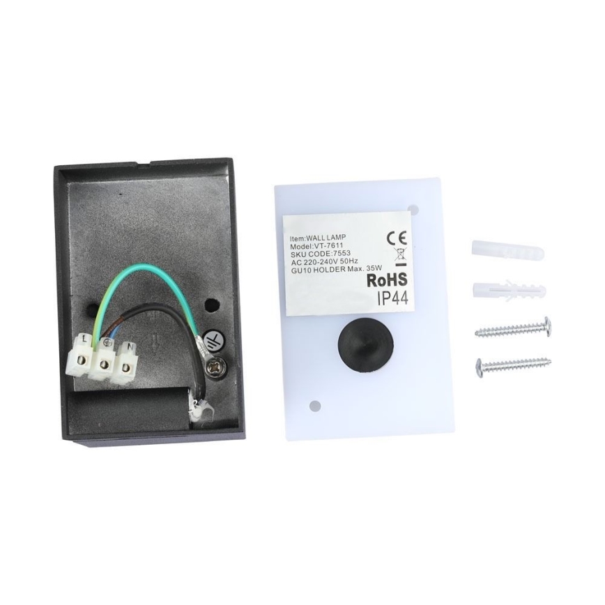 Udendørs væglampe 1xGU10/35W/230V IP44 sort