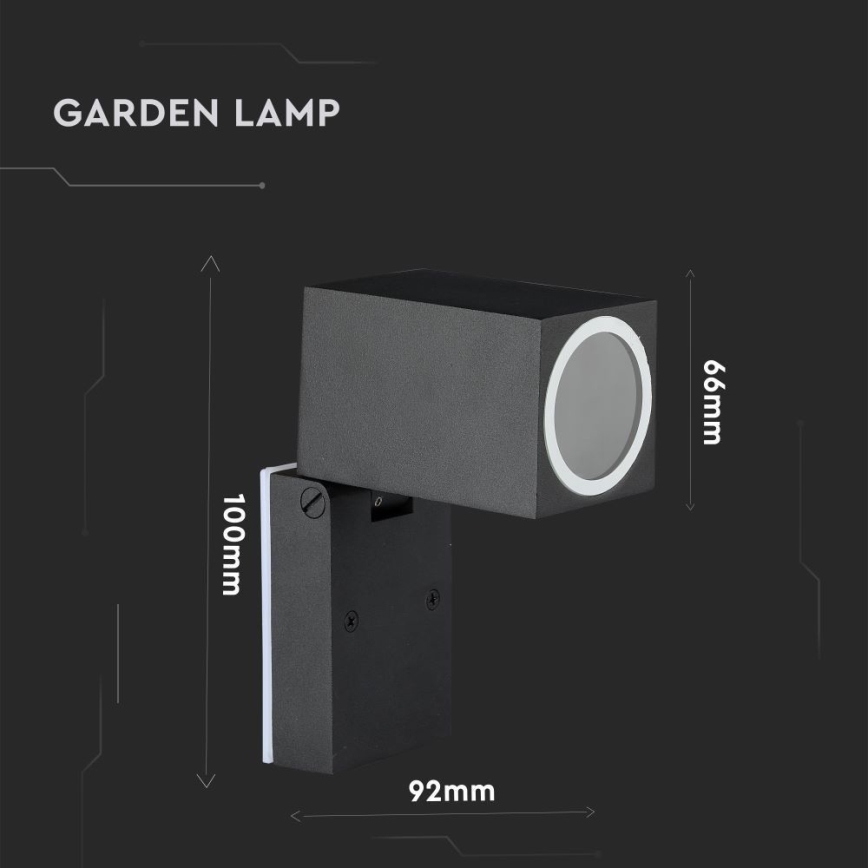 Udendørs væglampe 1xGU10/35W/230V IP44 sort