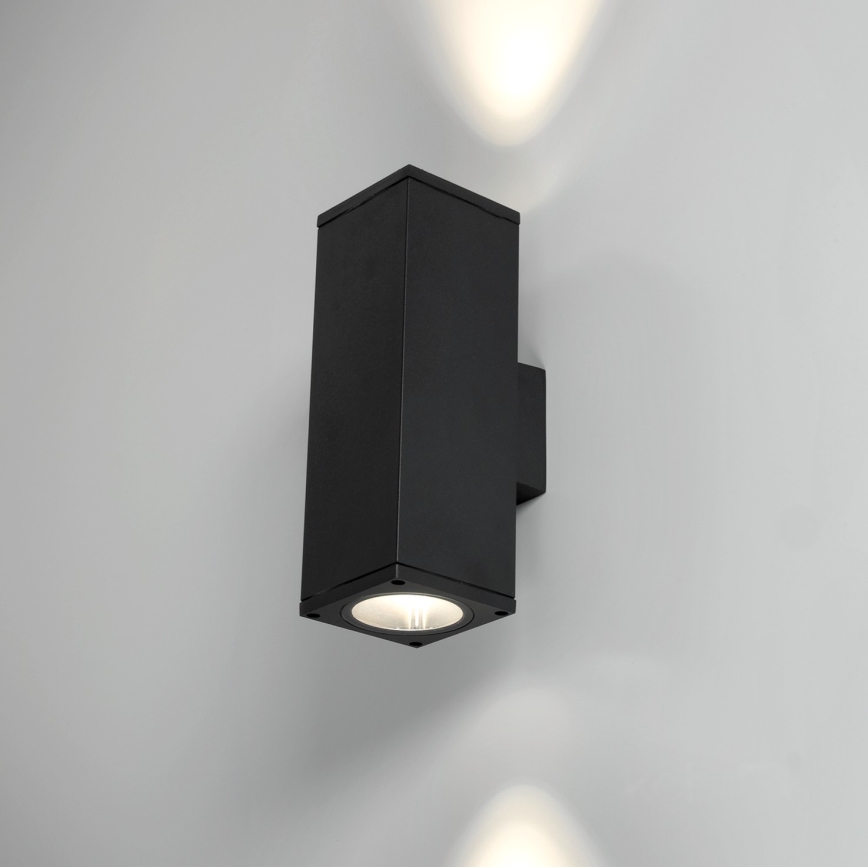 Udendørs væglampe 2xGU10/35W/230V IP54 kantet sort