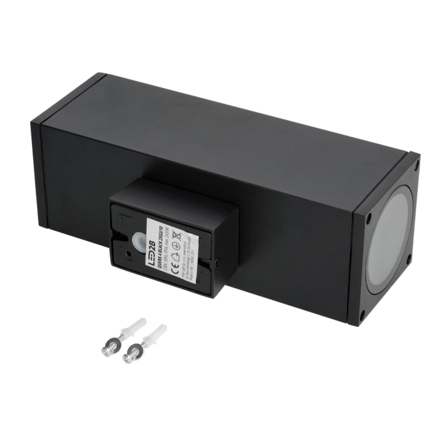 Udendørs væglampe 2xGU10/35W/230V IP54 kantet sort