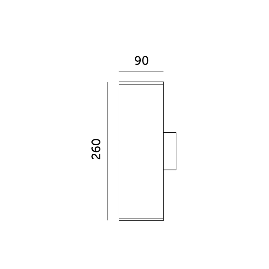 Udendørs væglampe 2xGU10/35W/230V IP54 kantet sort
