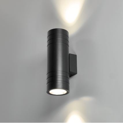 Udendørs væglampe 2xGU10/35W/230V IP54 rund sort