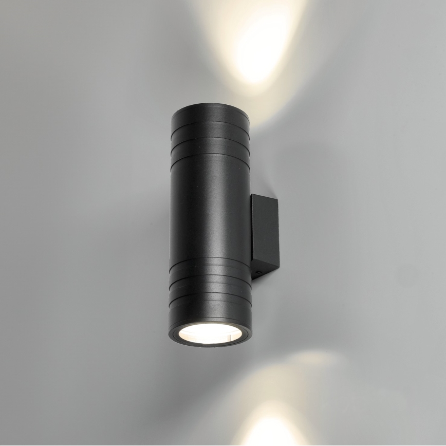 Udendørs væglampe 2xGU10/35W/230V IP54 rund sort