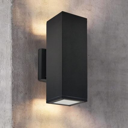 Udendørs væglampe 2xGU10/35W/230V IP54 sort