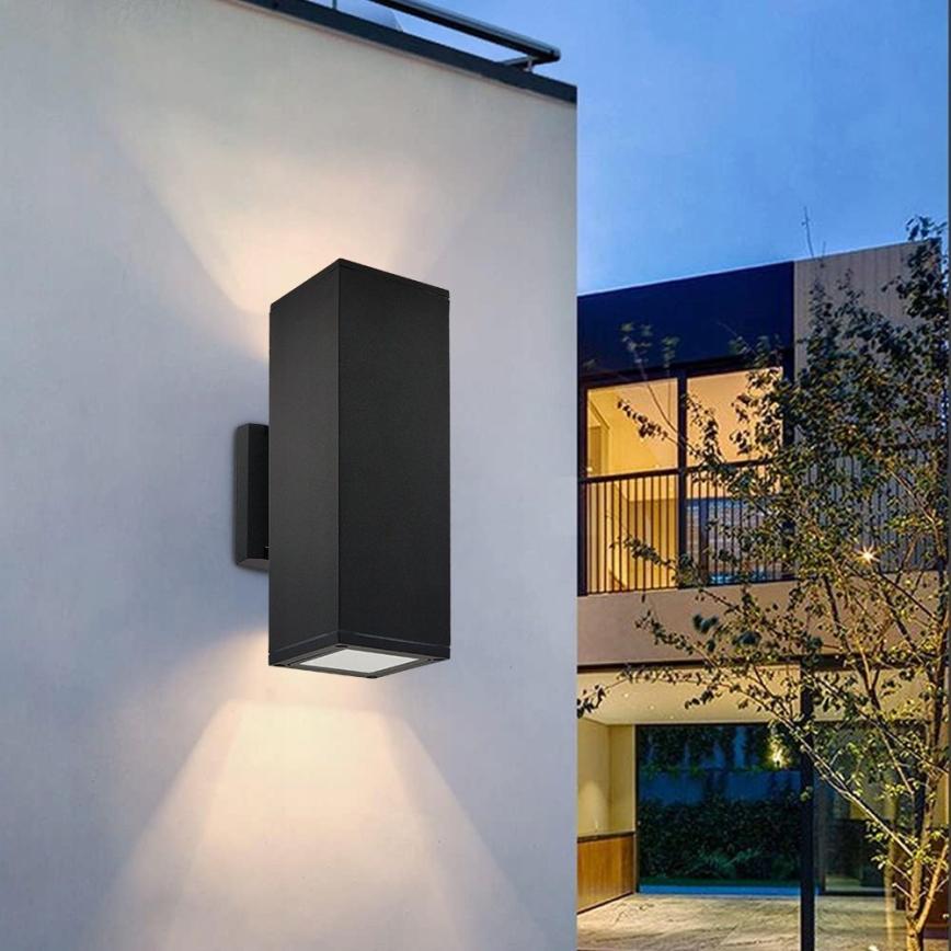 Udendørs væglampe 2xGU10/35W/230V IP54 sort