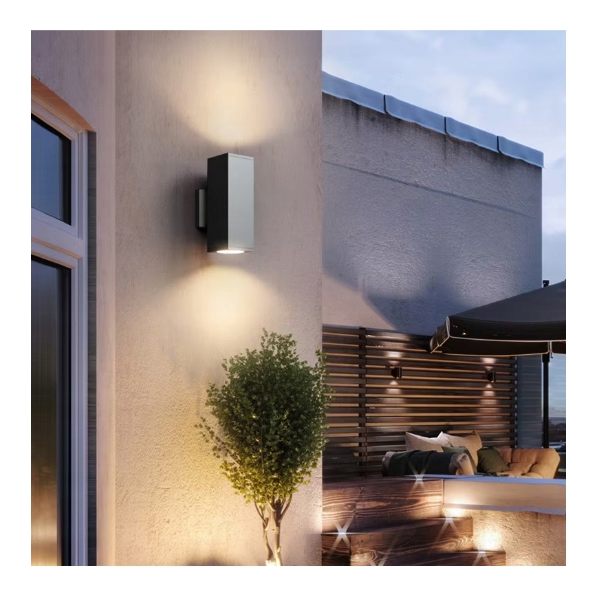 Udendørs væglampe 2xGU10/35W/230V IP54 sort