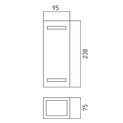 Udendørs væglampe BRICK 2xGU10/7W/230V IP44