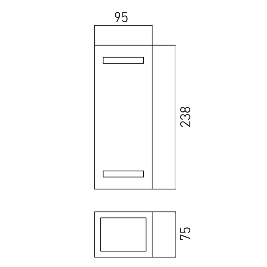 Udendørs væglampe BRICK 2xGU10/7W/230V IP44