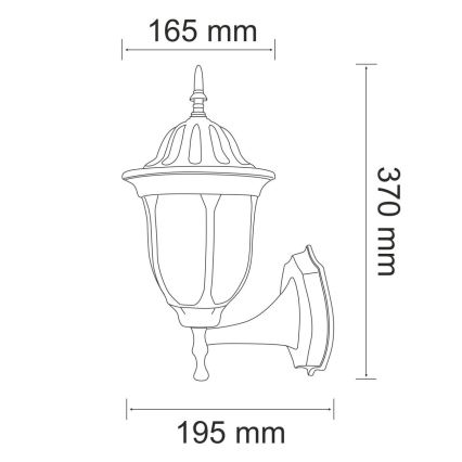 Udendørs væglampe FLORENCJA 1xE27/20W/230V IP43