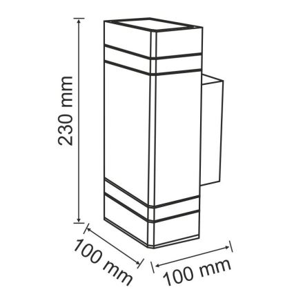 Udendørs væglampe GILBERT 2xGU10/10W/230V IP44