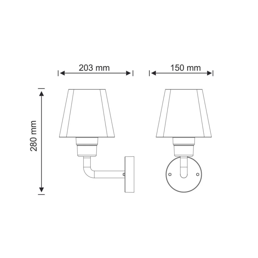 Udendørs væglampe GIZA 1xE27/10W/230V IP44
