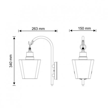 Udendørs væglampe GIZA 1xE27/10W/230V IP44