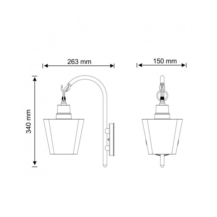 Udendørs væglampe GIZA 1xE27/10W/230V IP44