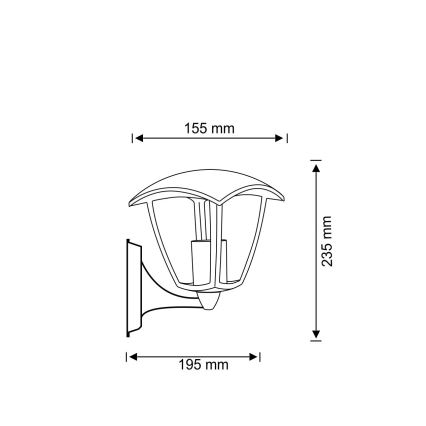 Udendørs væglampe IGMA 1xE27/12W/230V IP44