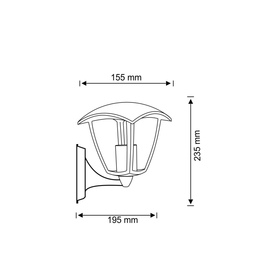 Udendørs væglampe IGMA 1xE27/12W/230V IP44