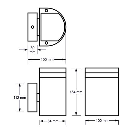 Udendørs væglampe KORTEK 1xGU10/30W/230V IP54 sort