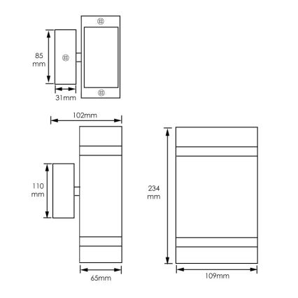 Udendørs væglampe LITEK 2xGU10/30W/230V IP44 sort