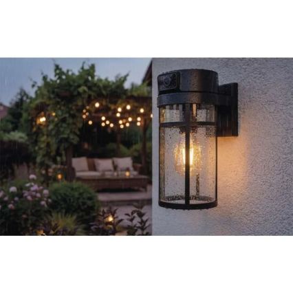Udendørs væglampe med kamera GOSMART 1xE27/15W/230V Wi-Fi IP44