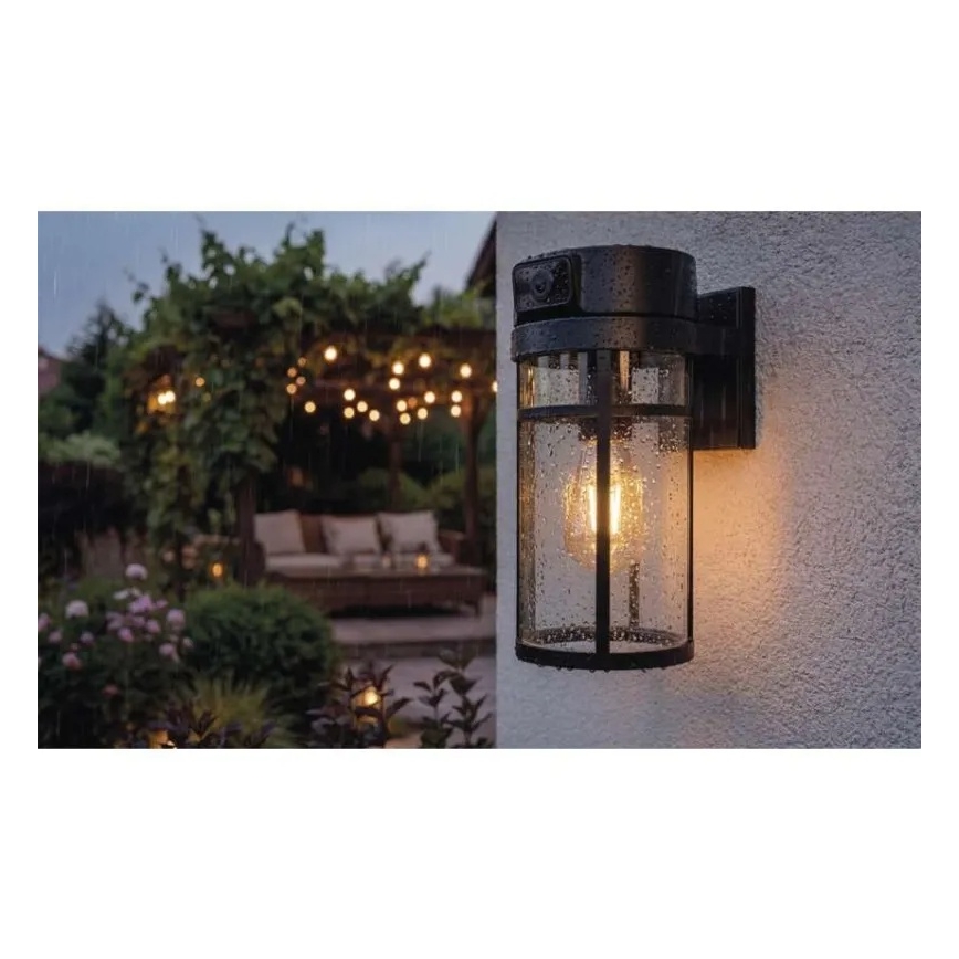 Udendørs væglampe med kamera GOSMART 1xE27/15W/230V Wi-Fi IP44