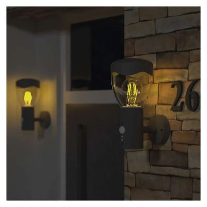 Udendørs væglampe med sensor ARTEO 1xE27/15W/230V IP44
