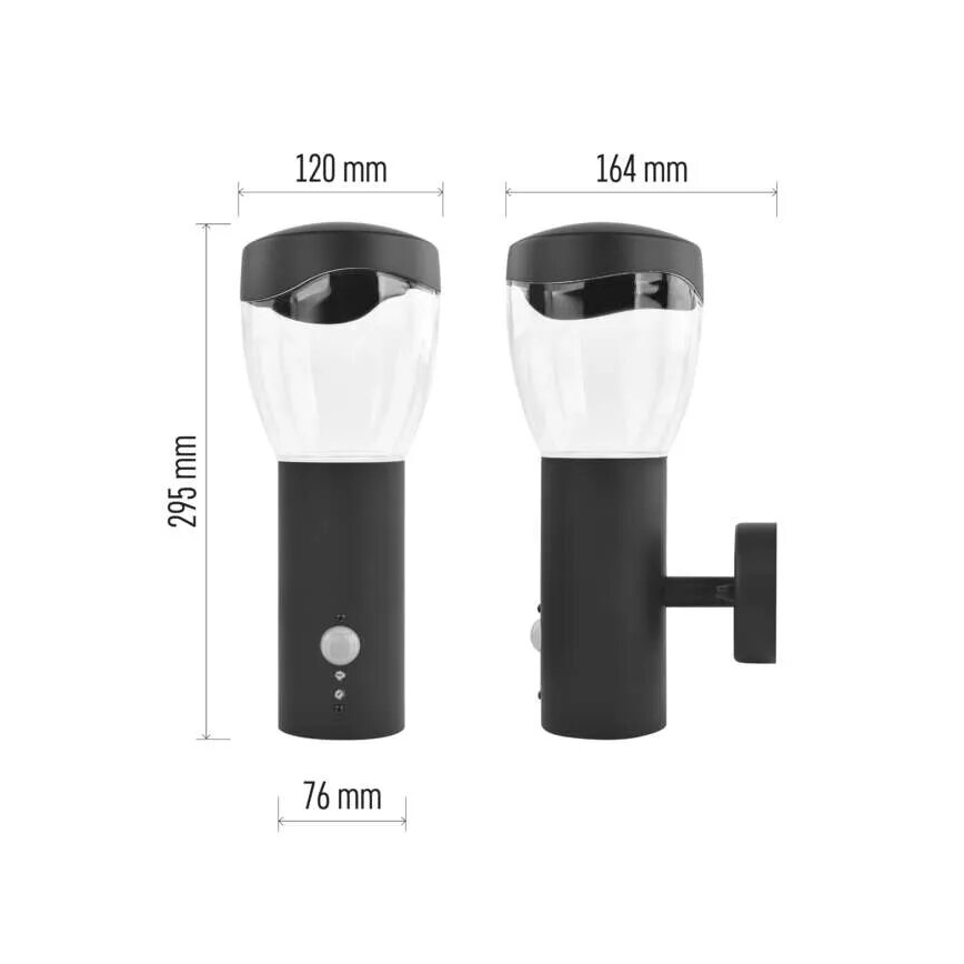 Udendørs væglampe med sensor ARTEO 1xE27/15W/230V IP44
