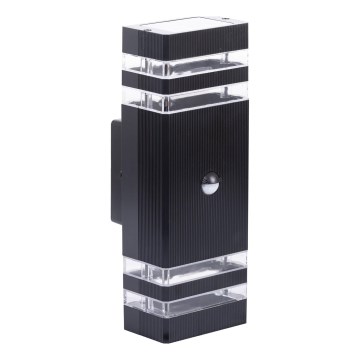 Udendørs væglampe med sensor BREZZA 2xGU10/35W/230V IP65